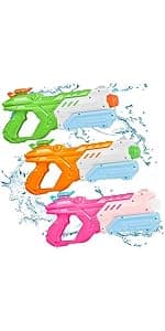 Quanquer 3 Pack Water Guns for Kids Adults - 600CC Squirt Water Toy Gun Super Blaster Soaker Long Range High Capacity Swimming Pool Beach Outdoor Fighting Toy for Boys Girls (Blue)