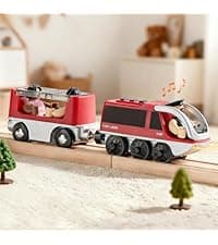 Tiny Land Wooden Train Set for Toddler - 39 Pcs- with Wooden Tracks Compatible with Major Brands - Expandable, Changeable-Train Toy for 3 4 5 Years Old Girls & Boys