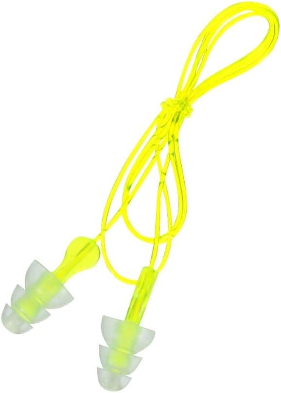 Peltor Sport Tri-Flange Corded Reusable Earplugs, 3 Pair, Noise Reduction Rating (NRR) 26 dB, Comfortable Fit, Ideal For Range, Shooting & Hunting, Washable and Corded, Neon Yellow (97317-10C)