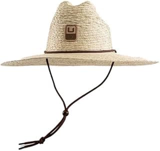 HUK Mens Crushable Straw Hat, Packable Wide Brim Fishing & Beach Hat for Men, Natural, One Size