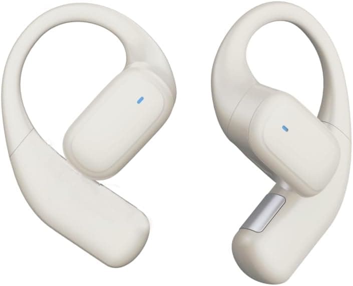 Open Ear Headphones, Over-Ear Earbuds with Ergonomic Ear Hooks, Bluetooth Headphones 5.4, 36 Hours Playback time, IPX5 Waterproof Touch Control Suitable for Cycling, Running, and Exercising (White)