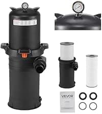 VEVOR 2025 Pro Cartridge Pool Filter Tank & Element for Above Ground & Inground Pools, Large 520-525Sq. Ft Cleaner System Compatible W/Pumps 1 to 3 HP| Up to 15311 GPH |for Pools Up to 122490 Gallons