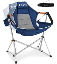 KingCamp Hammock Camping Chair, Swinging Portable Camp Chairs for Adults, 400lbs Heavy Duty Oversized Folding Rocking Chair with Adjustable Recline, Aluminum Alloy Frame for Outdoor Patio Beach Sport