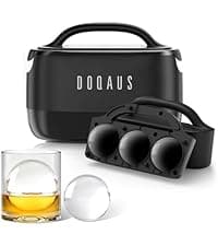 DOQAUS Ice Cube Tray with Lids - 4 Pack Stackable Silicone Ice Trays for Freezer, BPA & LFGB Safe, Easy Release for Kitchen, RV, Cocktail, Coffee, Soup & Food