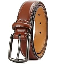 CHAOREN Leather Dress Belt Men 2 Pack - 1 3/8" Mens Belts for Work Business Casual Jeans