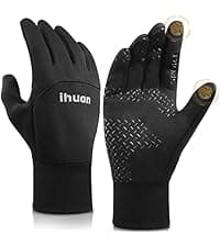 ihuan Winter Waterproof Ski Gloves Men Women, Snow Warm Cycling Cold Weather, Driving Biking Running