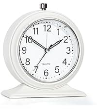 AYRELY® Super Loud Alarm Clock for Heavy Sleepers Adults,Twin Bell Retro 4 Inch Silent Non-Ticking Quartz with Backlight, Luminous dial, Alarm Clocks for Bedrooms Bedside (Silver)
