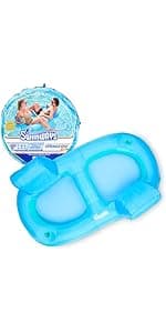 SwimWays Spring Float Premium Hammock Pool Lounger, Inflatable Pool Floats Adult with Fast Inflation for Ages 15 & Up, Sky Blue