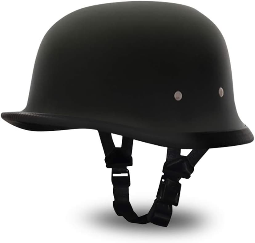 Daytona Helmets German Style Novelty Motorcycle Helmet - Timeless Classic Design, Comfortable Padded Liner, Adjustable Leather Chin Strap- Perfect Biker Accessory for Men & Women