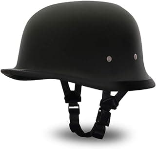 Daytona Helmets German Style Novelty Motorcycle Helmet - Timeless Classic Design, Comfortable Padded Liner, Adjustable Leather Chin Strap- Perfect Biker Accessory for Men & Women