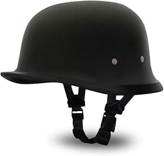 Daytona Helmets German Style Novelty Motorcycle Helmet - Timeless Classic Design, Comfortable Padded Liner, Adjustable Leather Chin Strap- Perfect Biker Accessory for Men & Women