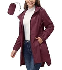 33,000ft Women's Rain Jacket Waterproof Lightweight Packable Raincoat with Hood for Golf Hiking Travel Windbreaker