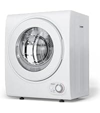 ROVSUN 110V Portable Clothes Dryer, High End Laundry Front Load Tumble Dryer Machine with Stainless Steel Tub & Simple Control Knob for Apartment, Dorm-850W, White