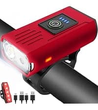 Victoper Bike Light, High Lumens Super Bright Bicycle Lite, 6 Modes USB Rechargeable Bike Headlight Set, Waterproof Safety Bike Frontlight for Road, Mountain, Night Riding B0B4JCX6YN