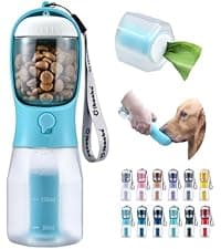 Feeding & Hydration | Travel Water Bowl | Portable Pet Dispenser | Dog Gifts | Puppy Essentials | for Hiking Camping Beach Cibaabo Dog Water Bottle Portable with Food Container & Filter for Travel B09F5ZYV7M