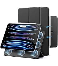 ESR for iPad Pro 11 Inch Case (2022/2021/2020/2018, 4th/3rd/2nd/1st Generation), Removable Magnetic Cover, Adjustable Portrait/Landscape Stand with Raised Display View, 9 Standing Angles, Brown