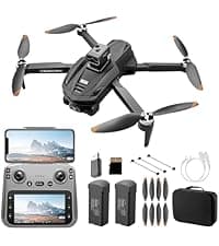 V168 Pro MAX GPS Drones with Camera for Adults 4K, RC Drone with 4.5" HD Screen on Controller, 60 Mins Flight, Long Range Transmission, 360° Obstacle Avoidance, Follow Me, Auto Return, Brushless Motor, QuickShots, Lightweight and Foldable Quadcopter for Beginner Toy Gifts