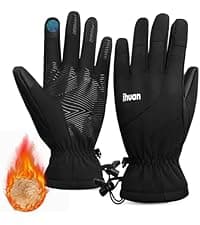 ihuan Winter Waterproof Ski Gloves Men Women, Snow Warm Cycling Cold Weather, Driving Biking Running