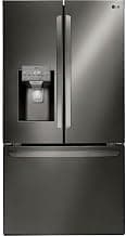 LG 28 Cu. Ft. Smart French Door Refrigerator with Dual Ice Maker, Door Cooling+, Wi-Fi Connectivity, and PrintProof Black Stainless Steel Finish