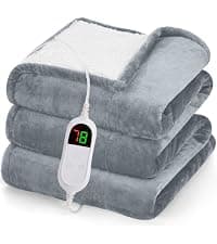 10 Heat Levels 1/2/4/6/8 Hours Auto-off,Sherpa Soft Cozy Warm Blanket,House Warming Gifts for Grandma Grandpa, Dove Grey greenoak Heated Blanket Electric Throw Heating 50"X60",Gifts for Women B0H5K4MBXB