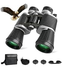 10x50 Binoculars with Dual Independent Eyepiece Adjustment, with BAK4 Prism FMC Lens Low Light Vision & Large View - Professional Binocular for Bird Watching Hunting Stargazing Sports Travel