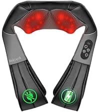 Nekteck Shiatsu Neck Massager for Pain Relief Deep Tissue with Heat, 3D Kneading Massage Pillow Back Shoulder Massagerfor Body Muscle, Plug-in Use for Home Office Car, Gifts for Mom Dad Him Her