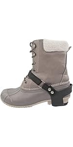 Global Glove Ice Gripster Treads Nonslip Traction Cleats for Snow and Ice, Anti-Slip Overshoe Mid-Sole Crampons with Adjustable Straps, 7 Tungsten Studs for Secure Grip, Orange and Black