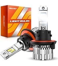 SEALIGHT 70000LM Super Bright H4 Bulbs, 6500K Cool White Fog Bulbs, 70000+ Hours Lifespan Powersport Bulbs with 15000RPM Cooling Fan, Plug-N-Play, Pack of 2