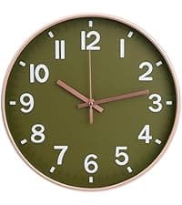 Wall Clock Non-Ticking Silent Quartz Movement Decor Clock Modern Simple Style Round Plastic Wall Clocks for Home/Office/School/Living Room/Bedroom/Kitchen (Blue, 12 Inch)