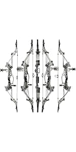 Archery Bowfishing Compound Bow Kit, 0-70lbs Adjustable,Ready to Fish Kit with Bowfishing Reel,Bow Fishing Arrows,Right-Handed for Adult/Youth Fishing Hunting Target Shooting