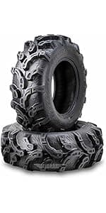 WANDA ATV/UTV Tires 25x8-12 25x8x12 6-Ply Light Mud Tires, Set 2-10243
