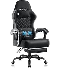 LEMBERI Big and Tall Gaming Chair 400lb Capacity, Heavy-Duty Office Chair with Reinforced Footrest, Wide Seat High Back PC Desk Chair with Linkage Armrests, Thickened Steel Frame, PU Leather, Red