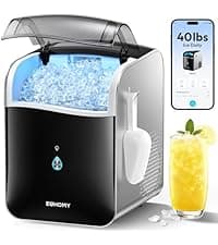 EUHOMY 2.4" Ice Ball Maker Countertop, 2Pcs Ready in 60Mins, 48Pcs/Day, 8H Timer, Self-Cleaning Sphere Ice Maker Machine with Crystal Clear Ice, Round Ice Cube Maker for Whiskey & Bourbon