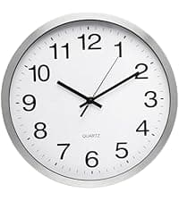 Wall Clock Non-Ticking Silent Quartz Movement Decor Clock Modern Simple Style Round Plastic Wall Clocks for Home/Office/School/Living Room/Bedroom/Kitchen (Blue, 12 Inch)