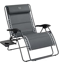 Timber Ridge 3-Level Adjustable Rocking Camping Chair, Padded High Back Outdoor Rocking Chair with Side Pocket, Portable Folding Rocker for Adults, Supports 300 LBS for Lawn, Patio, Porch