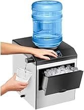 ARLIME Ice Maker with Water Dispenser, 2 in 1 Countertop Ice Maker with 5 lbs Storage Basket, 2 Ways to Add Water, 48 Pounds in 24 Hours, Water Cooler for 5 Gallon Bottle, Perfect for Home Office