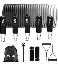 VEICK Resistance Bands, Exercise Bands, Workout Bands, Resistance Bands for Working Out with Handles for Men and Women, Exercising Bands for Fitness Weights Work Out at Home