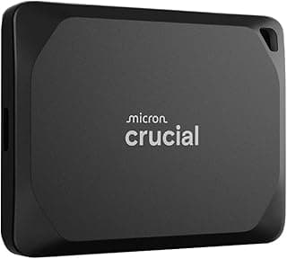 Crucial X10 Pro 1TB Portable SSD, Up to 2100MB/s Read, 2000MB/s Write, 3.2 USB-C, External Solid State Drive, Durable Storage for PC & Mac, for Professional Creators, Black - ‎CT1000X10PROSSD902