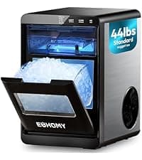 EUHOMY Nugget Ice Maker Countertop, 44Lbs/24H Sonic Ice Maker Machine, Self-Cleaning Pellet Ice Makers with Ice Scoop&Basket, Countertop Pebble Ice Maker for Home/Kitchen/Office