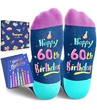 HAPPYPOP 50TH 60TH Birthday Gift Ideas - Men Birthday Socks for 50 60 Year Old Man Dad Him