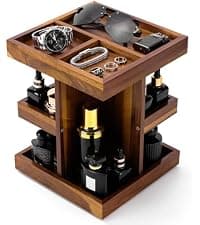 Wooden,Rotating,Perfume Organizer,Anniversary Idea for Husband,Mens Organizer,for Boyfriend,Brother,Dad Birthday Gift for Him EXIN DECHEN Cologne Organizer for Men,Cologne Stand,Birthday Gifts for Men B0F18ZM7JL