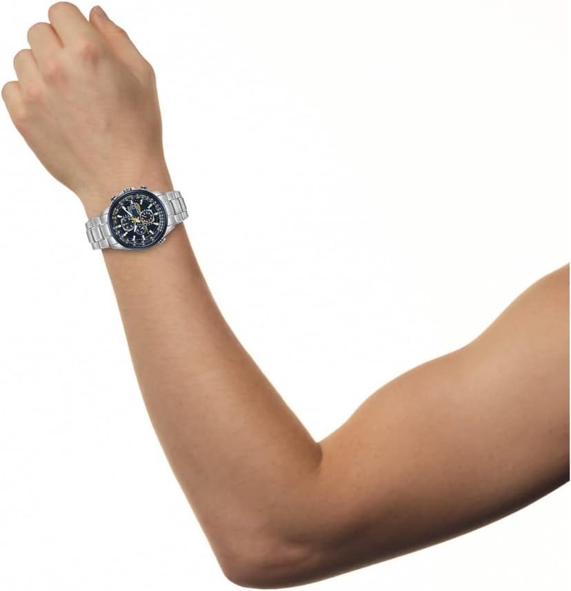 Citizen Men's Eco-Drive Sport Luxury World Chronograph Atomic Time Keeping Watch in Stainless Steel, Blue Dial (Model: AT8020-54L)