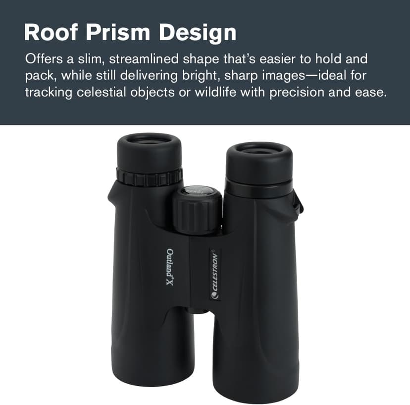 Celestron - Outland X 10x50 Binoculars – Ideal for Birding and Outdoors – 50mm Objective Lenses – 5.6° Field of View – BaK-4 Prisms – Multi-Coated – Waterproof and Fogproof