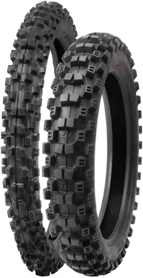 Tusk EMEX T-45® Front & Rear Tire Set 90/100x21 & 110/100x18 – Intermediate/Hard Terrain Knobby Off-Road Dirt Bike Tires for Motocross, Trail, and Enduro Riding