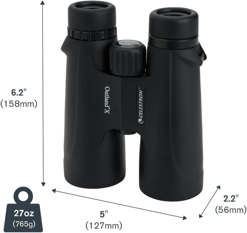 Celestron - Outland X 10x50 Binoculars – Ideal for Birding and Outdoors – 50mm Objective Lenses – 5.6° Field of View – BaK-4 Prisms – Multi-Coated – Waterproof and Fogproof