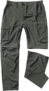 Gash Hao Mens Hiking Convertible Pants Outdoor Waterproof Quick Dry Zip Off Lightweight Fishing Pants