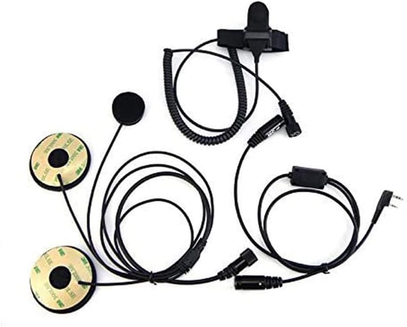 BAOFENG Helmet Kit 2 PIN Full Face Motorcycle Headset Earpiece Mic Ken Wood/WOU Xun/Pu Xing/Lin ton Two Way Radio Walkie Talkie, Black