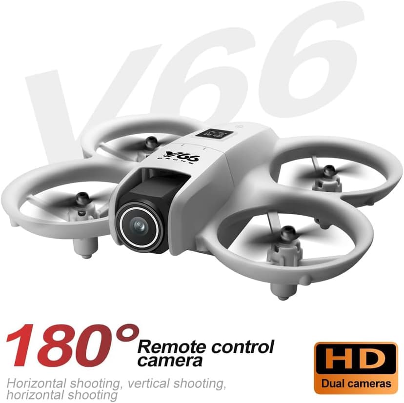 RC Small Drone with Dual Cameras, Propeller Guard, Altitude Hold, One-Key Takeoff, 3D Flips, 2 Batteries, Intelligent Obstacle Avoidance, Remote Control Helicopter Airplane, Hovering, APP Control, LED Lights, for Beginners FPV Palm Takeoff Mini Quadcopter (Orange)