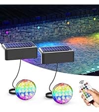 Solar Lights for Pools & Gardens - Waterproof RGB 16 Color Changing LED Lights (4Pack)