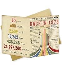 Vintage 50th Birthday Card, Happy 50th Birthday Gifts for Him Her, Funny 50 Year Old Birthday Gift Ideas for Couple, Unique 50th Birthday Decorations for Women Men